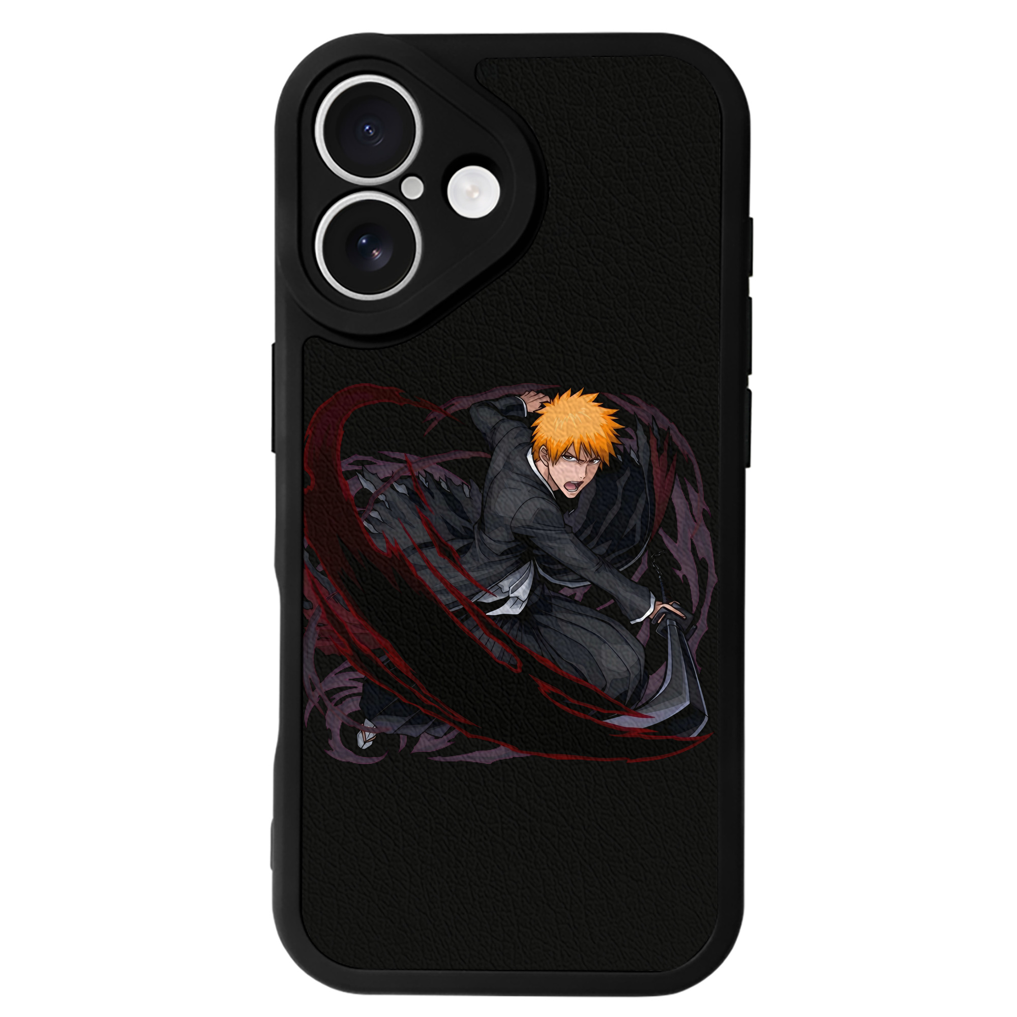 ブリーチ 黒崎一護（くろさき いちご）BLEACH Kurosaki Ichigo 【iPhone 16シリーズ対応】シリコンスマホケース（レザー調） 材質：シリコン
